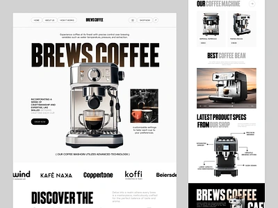 Coffee - eCommerce Coffee Machine coffee coffee bean coffee cup coffee grinder coffee machine coffee shop e commerce food and beverage food and drink home page landing page machine starbucks ui ux web web design website website design woocommerce