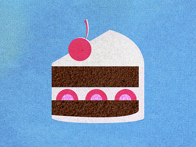 Chocolate Cherry Cake design flat graphic design illustration vector