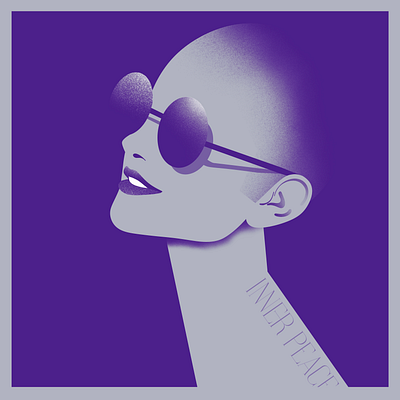 Inner Peace book cover book illustration girl illustration procreate purple sunglasses
