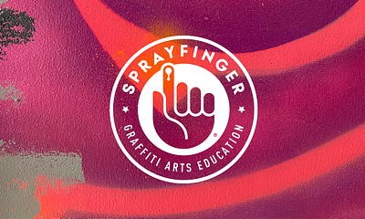 SPRAYFiNGER - Brand Identity badge branding design grafitti logo sam soulek soulseven