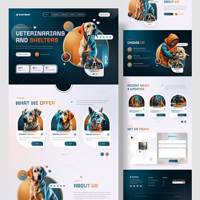 pet train website UIUX design branding design figma frontend design graphic design landing page logo ui uiux ux website design