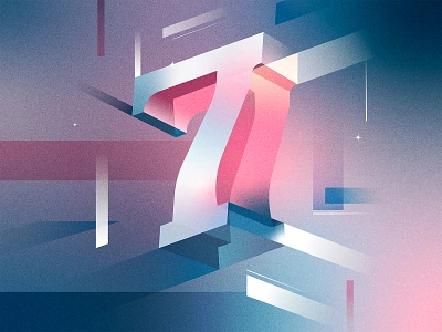 Seven 36daysoftype adobe blue crystal glass gradients illustration illustrator light muti noise pink seven shiny sparkle type