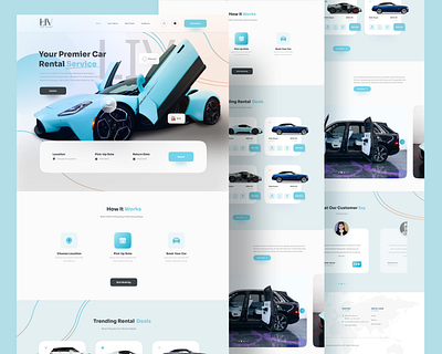 Car Rental website UIUX design branding design figma frontend design graphic design landing page ui
