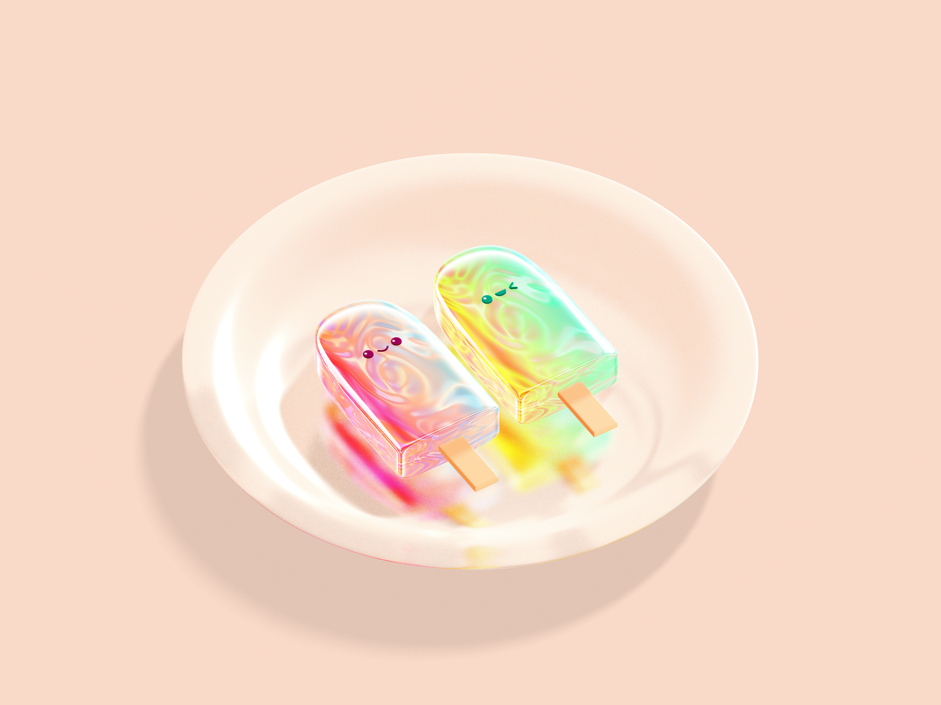 3D Popsicles 3d app art dessert digital art icecream illustration popsicle render spline ui visualization