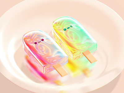 3D Popsicles 3d app art dessert digital art icecream illustration popsicle render spline ui visualization