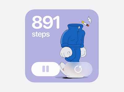 Step Counter Widget iOS animation counter ios mobile nft step ui ux widget