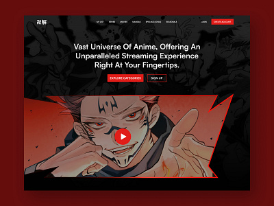 Anime Streaming Website Hero Page Design anime anime website concept design future futuristic hero hero page landing page manga online otaku streaming ui design ux web design website