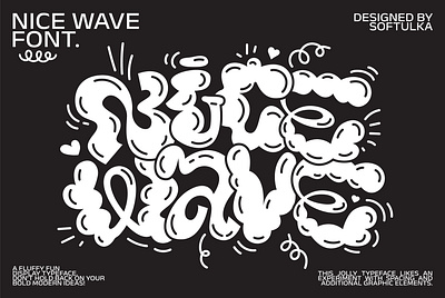 Nice Wave Font - fun display typeface bubble font decorative font display font font groovy typeface wiggly