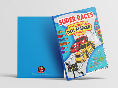 Activity Book Cover Design - Super Races - Dot Marker amazon book cover book cover design branding design dot marker graphic design illustration kdp low content