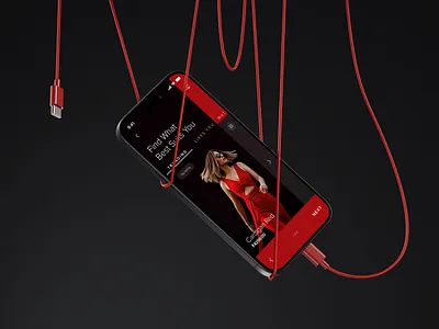 Red Hot Fashion: Unveiling Our Chic Shopping App Concept 💃🛍️ brutal design cart edge hot minimal mockup oneplus red red dress settings sharp shopping ui