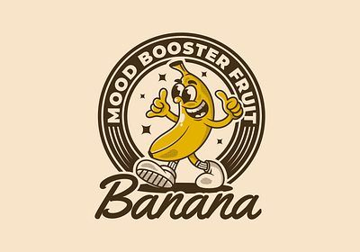 Mood booster fruit, banana! vintage character
