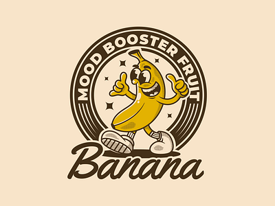 Mood booster fruit, banana! vintage character