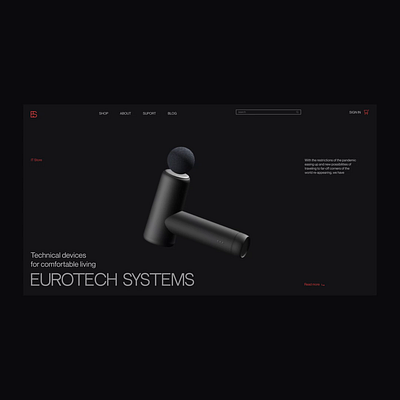 Eurotech Systems - Online Store 3d animation design e commerce eco minimalism motion graphics noir online store site ui uxui webdesign website
