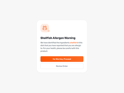 Warning Popup Component component food food delivery mobile app popup ui ux