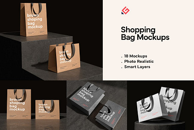 Shopping Bag Mockups 3d mockup bag design template brand branding branding presentation brown bag mockup mockup template mockups packaging mockup paper bag mockup product mockup psd mockup shopping bag design shopping bag mockups white bag