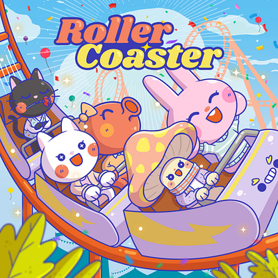 Roller Coaster branding carnival character design cover design cute character design illustration rollercoaster