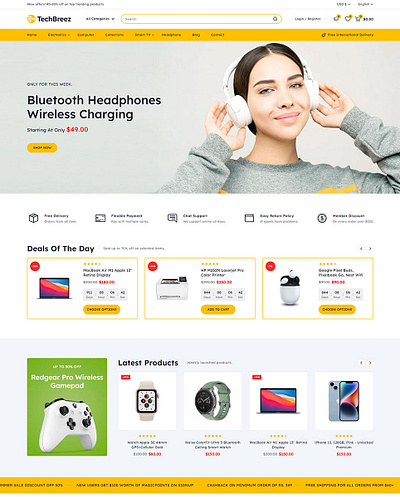 Multipurpose Electronics Store Shopify 2.0 Responsive Theme ecommerce electronic store product shop theme shopify store theme theme website