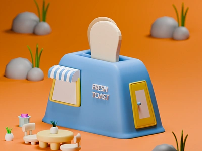 Low Poly 3D Model 53: Toaster 3d animation app branding design graphic design illustration logo motion graphics typography ui ux vector