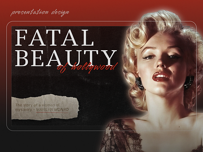 Design concept | Presentation about Marilyn Monroe biography design design presentation presentation slide typography