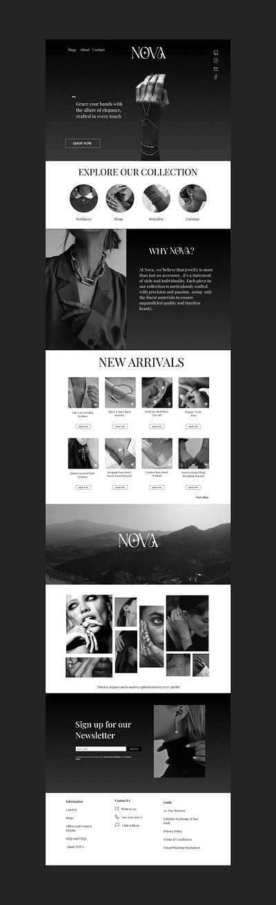 Jewellery Landing Page Concept : NOVA figma jewellery page ui ux