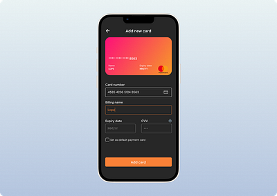 Add new card | Dark mode add new card app design dark mode figma graphic design illustration ui ui app ui design ux design wallet wallet app