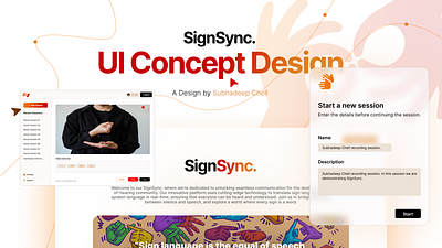 "SignSync: Bridging the Gap Between Sign and Speech" - UI Design app branding design graphic design illustration logo typography ui ux vector