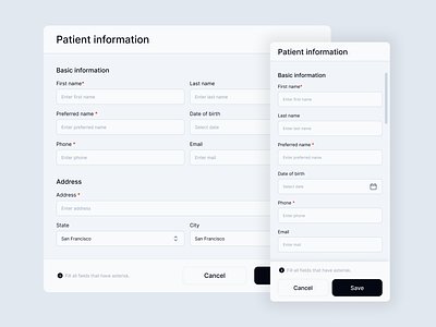 Patient Information - Form clinic design form graphic design illustration patient form product simple typography ui ux