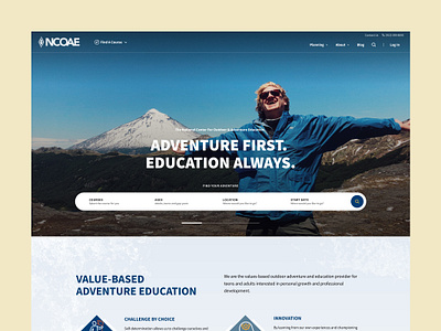 Outdoor & Adventure Education Company UI/UX Visual Design adventure design education illustration outdoor website