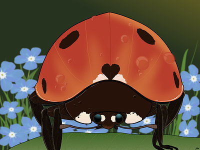 Ladybug 🐞 aesthetic art background design illustration insect close up ladybug ladybug drawing ladybug illustration