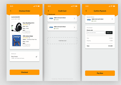 Amazon Credit Card Checkout - Daily Ui #002 amazon card credit card checkout dailyui designchallenge graphic design mobile orange ui ux