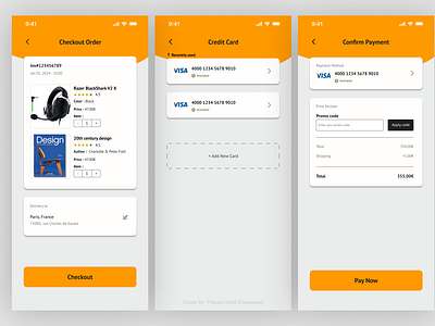 Amazon Credit Card Checkout - Daily Ui #002 amazon card credit card checkout dailyui designchallenge graphic design mobile orange ui ux