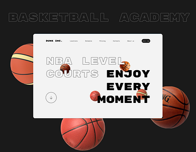 Basketball Academy concept figma photoshop prototyping ui ux webdesign