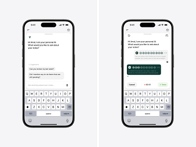 Ask AI - voicenotes ai askai chat chatui design iosapp product design ui ux voicenotes