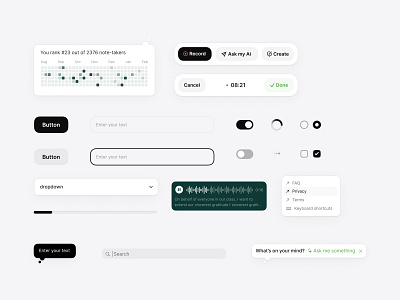 Design system for voicenotes ai components design designsystem loader streaks toggle voicenotes