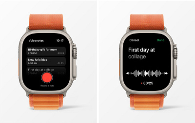 Watch OS design for voicenotes applewatch ios notes recording ui ux voicenotes watchos