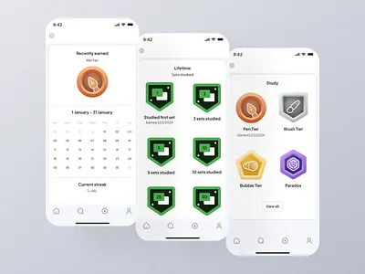 Achievement badge UI example