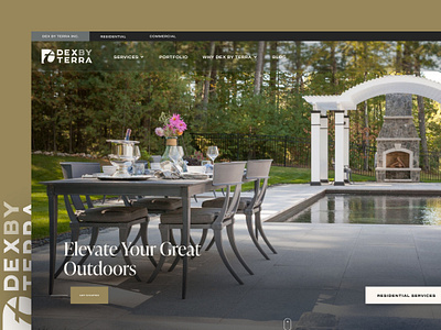 Premium Outdoor Living Contractor UI/UX Visual Design branding design outdoor ui website
