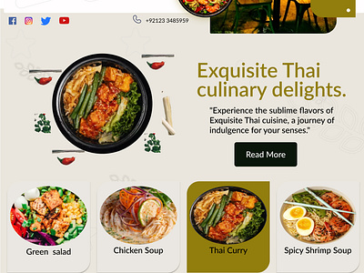 Website Design for Restaurant figma food landing page food website design resturant landing page resturant ui design resturant website design thai food resturant ui design uiux unique website design user interface ux design webite design