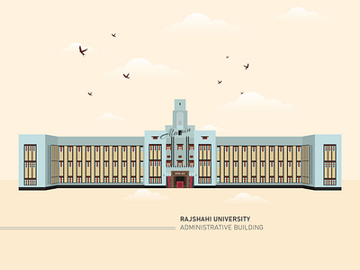 Illustration, University Of Rajshahi. architecture city design graphic design illustration rajshahi rajshahi city rajshahi university university vector vector art vector illustration