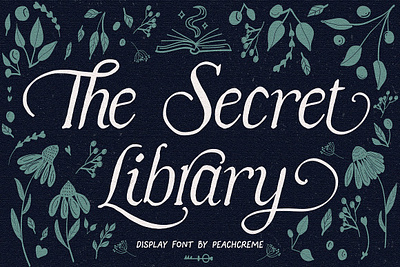 The Secret Library Vintage Italic calligraphy font contemporary font elegant font ethereal font logo design logo font modern calligraphy font romantic font