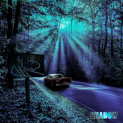 Where will this road take me? branding car design graphic design lig lightroom moon night photoshop road