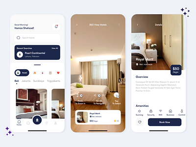 Hotel Booking App 3d android animation app booking branding design figma graphic design hotel ios mobile app motion graphics ui ux