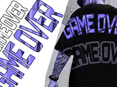 t-shirt design art brand branding design gameover gradient graphic design hoodie illustration logo purple shirt tshirt tshirtdesign tshirts typography ui ux vector