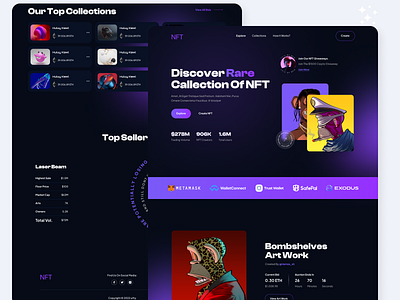 NFT Website 3d animation bitcoin branding crypto design nfts figma graphic design landing page design logo motion graphics nft nft design ui website