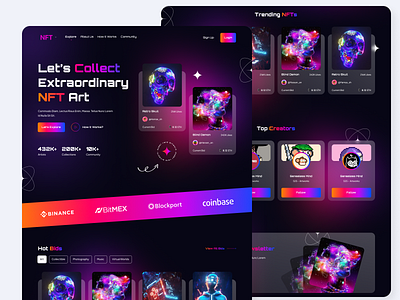 NFT Art Website 3d animation art branding design design webiste figma graphic design landing page logo motion graphics nft nft art ui ux web3 website