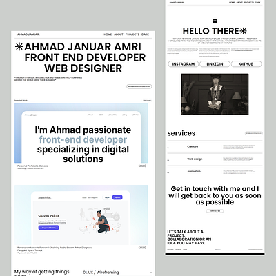 Personal Portofolio Website framermotion frontenddeveloper minimalist reactjs simple tailwindcss ui webdesign