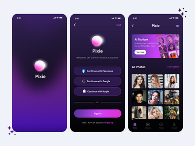 AI Pixie App 3d ai android app animation app branding design app figma graphic design ios app logo mobile app motion graphics pixe app ui ux