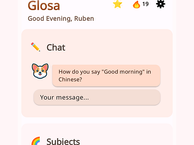 Glosa - Learn Languages Easily android app digital product education glosa ios language learn learning tools mobile ui visual design web
