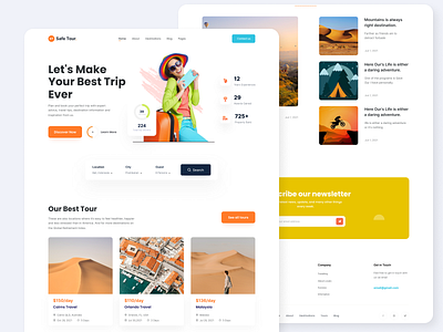 Safe Tour Website 3d animation branding figma graphic design landing page landing page design logo motion graphics safe tour tour travel travel website trip ui ux website