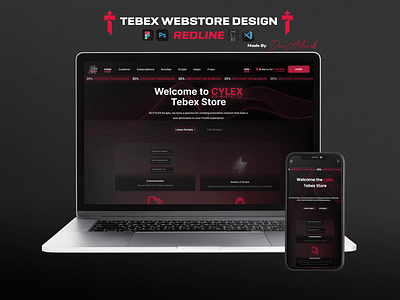 Tebex Webstore Design I [REDLINE] branding design doatoprak figma fivem graphic design tebex ui uiux ux web design web site webstore